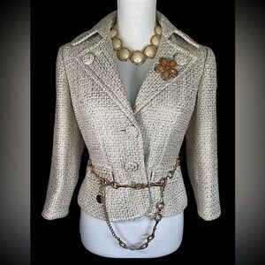 Wool Blend Tweed Cropped Jacket. B31